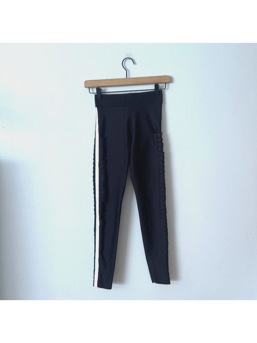 Ultracor Lux High Rise Black & White Side Stripe Slash Leggings Women's Size XS